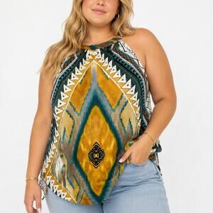 2/$15 Ashley Stewart Scarf Hem Halter Top 3X Plus Size 22/24